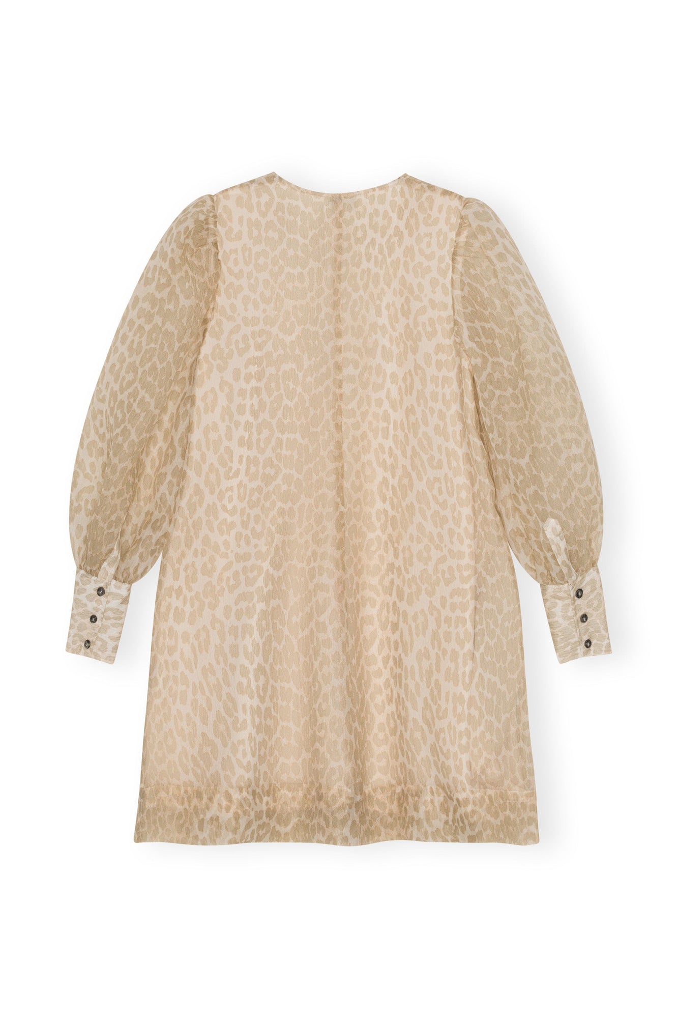 Printed Organza A shaped Mini Dress | Oyster Gray