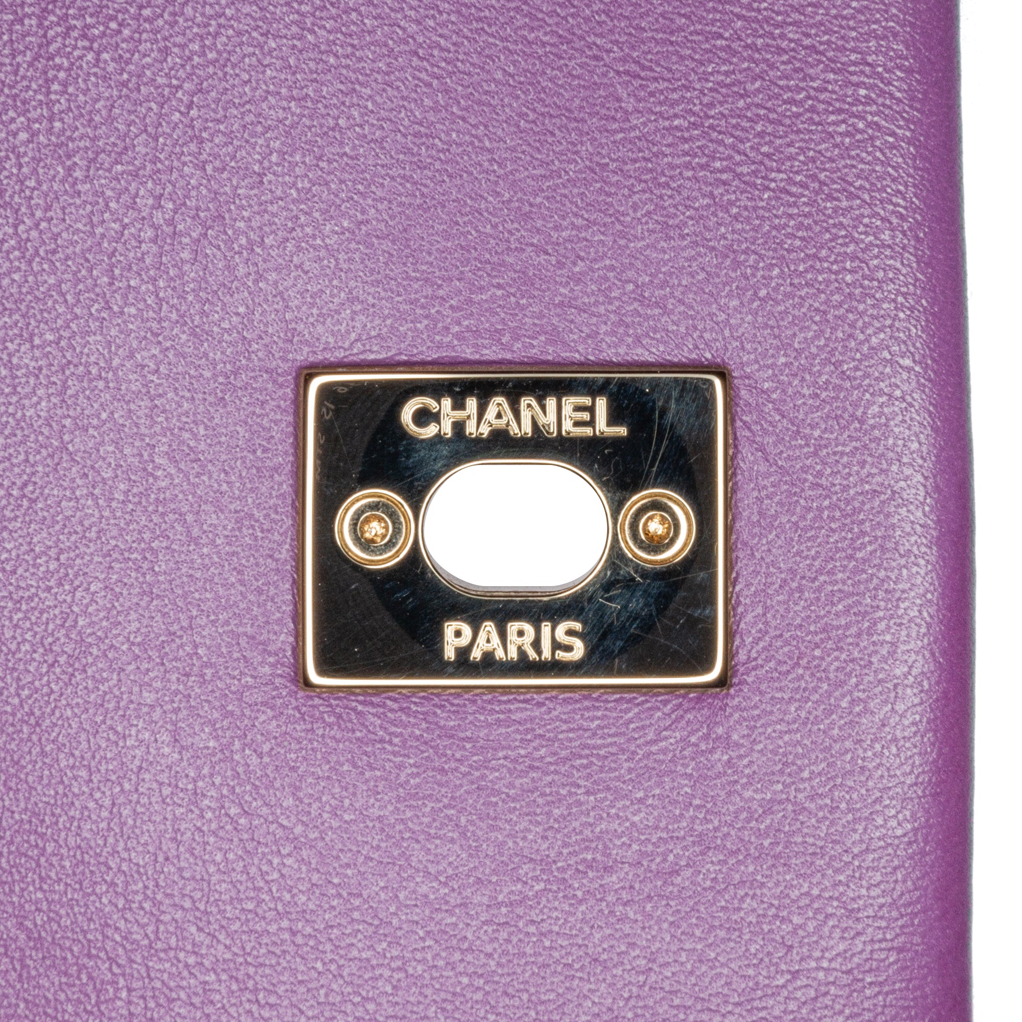 Chanel | Pre-Owned Mini Lambskin Triple Chain Full Flap | Purple