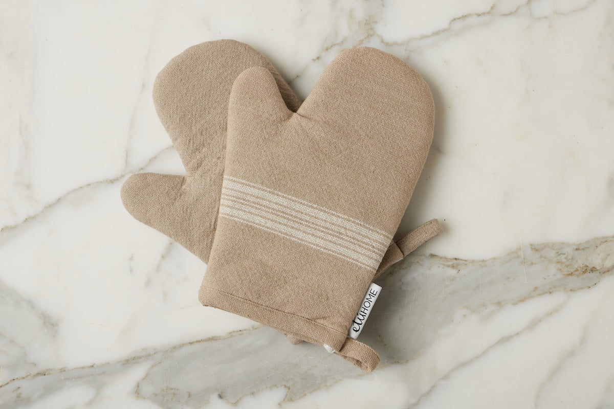 Oven Mitt | Vintage White Stripe | Set of 2