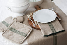 Dinner Napkins | Vintage Spruce Green Stripe | Set of 4