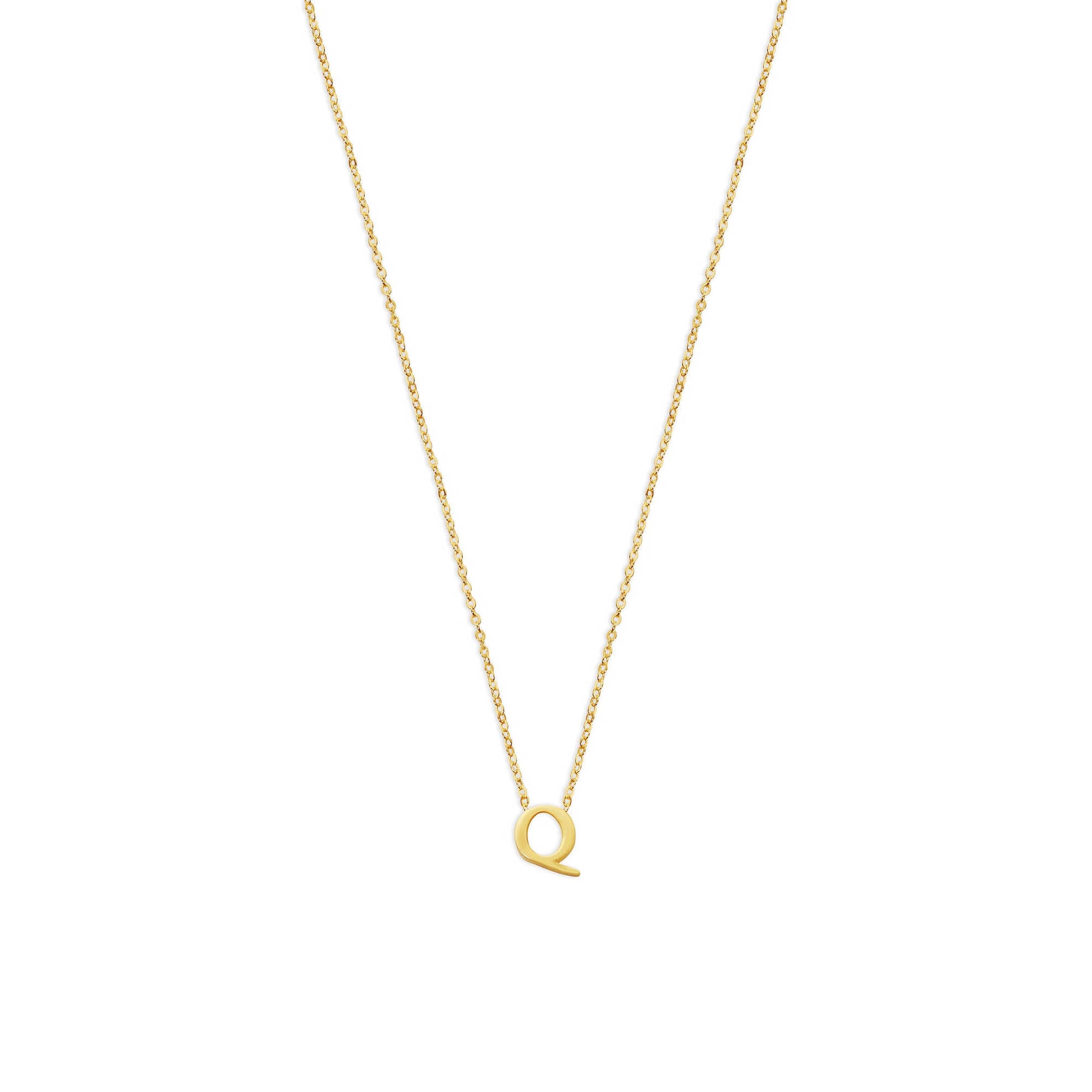 The Tiny Single Initial Block Necklace | 18KT Gold Vermeil