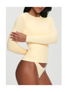 Quarter Zip Long Sleeve Top | Lemon Meringue