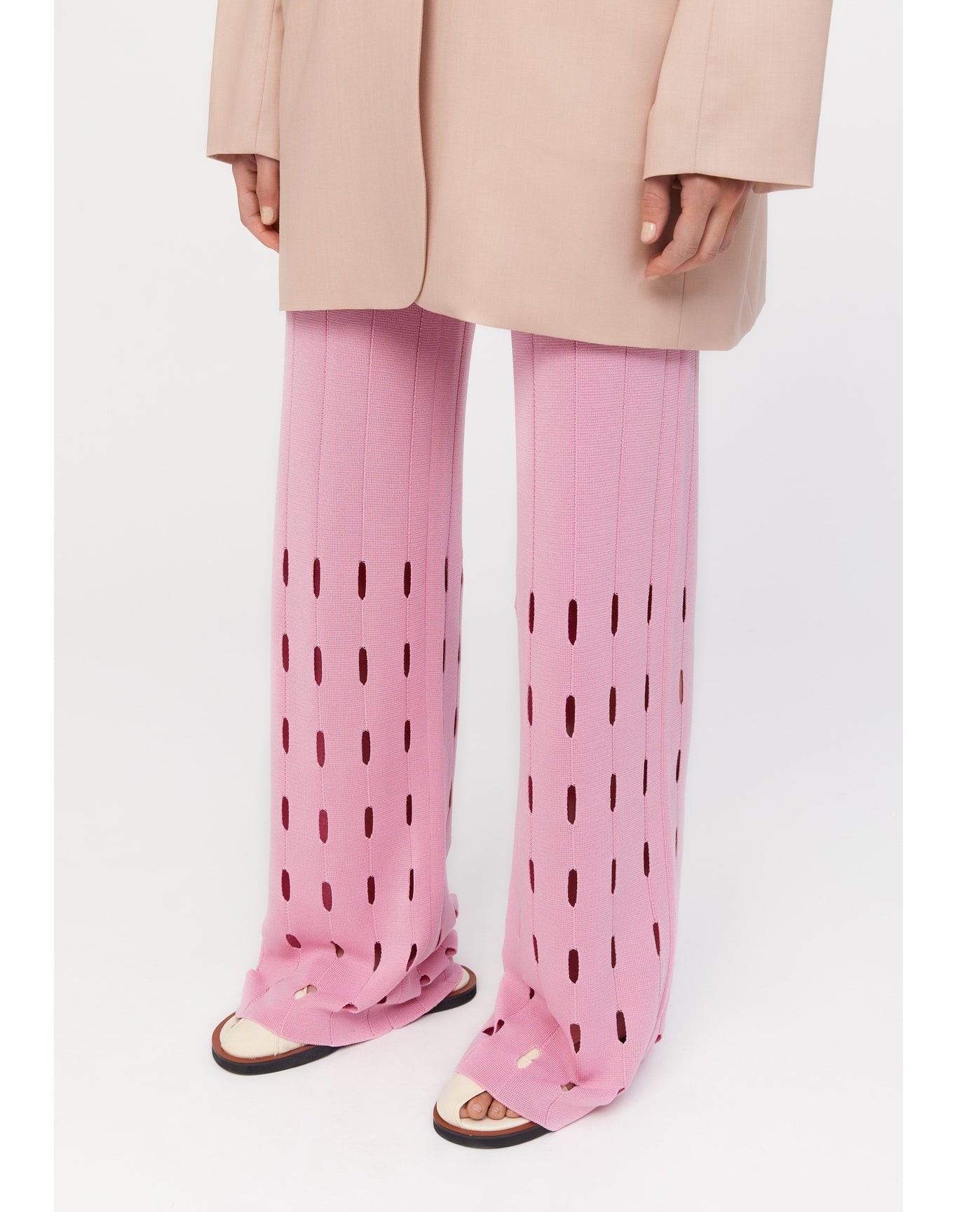 Quartz | Cut-Out Knit Pants | Electric Rose