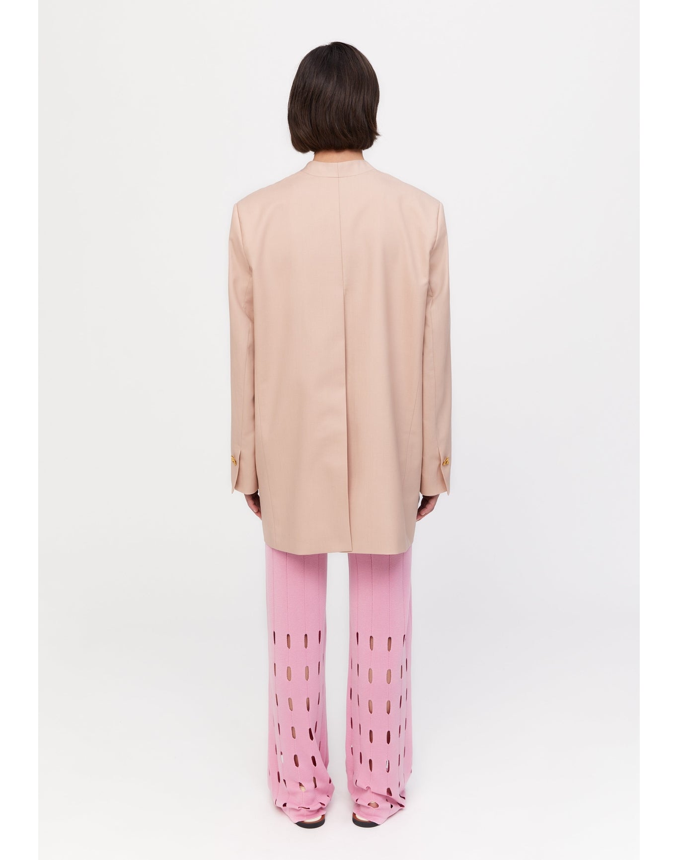 Quartz | Cut-Out Knit Pants | Electric Rose