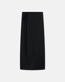 Racha Slip Satin Wrap Skirt | Black