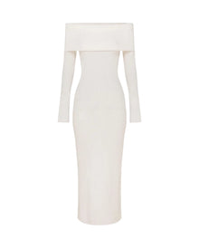 Ravine Rib Midi Dress - II | Ivory