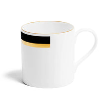 Large Mug (Set of 2) | Bone China | White | Matte Black & Gold | The Arc Collection