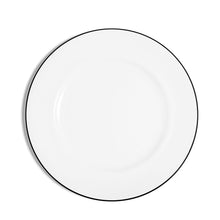 Rimmed Bread and Butter Plate (Set of 2) | Bone China | White | Matte Black | Line Collection