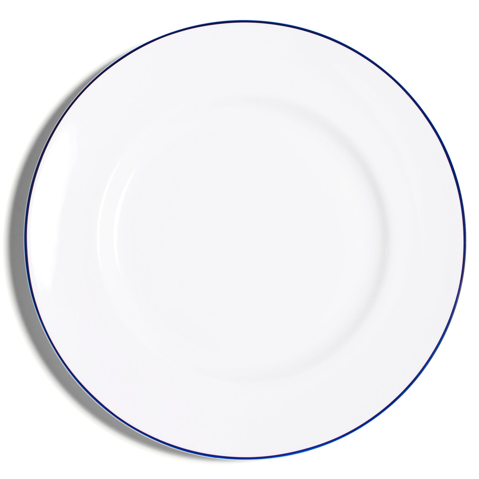 Rimmed Dinner Plate (Set of 2) | Bone China | White | Cobalt Blue | Line Collection