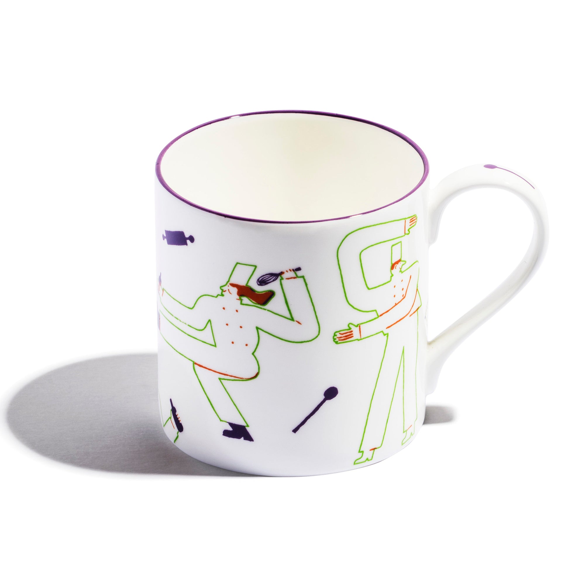 Large Mug (Set of 2) | Bone China | White | Chef De Partie | Print Club London