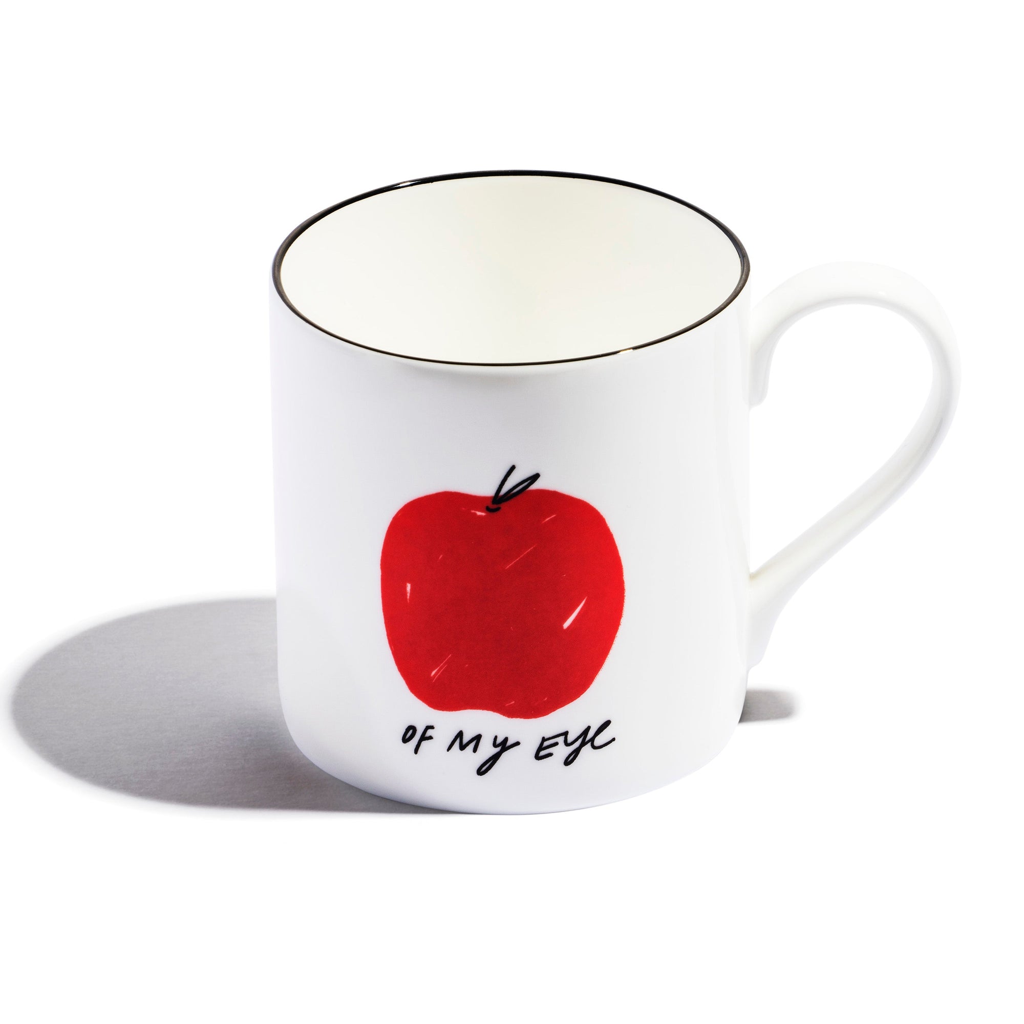 Large Mug (Set of 2) | Bone China | White | Apple Of My Eye | Print Club London