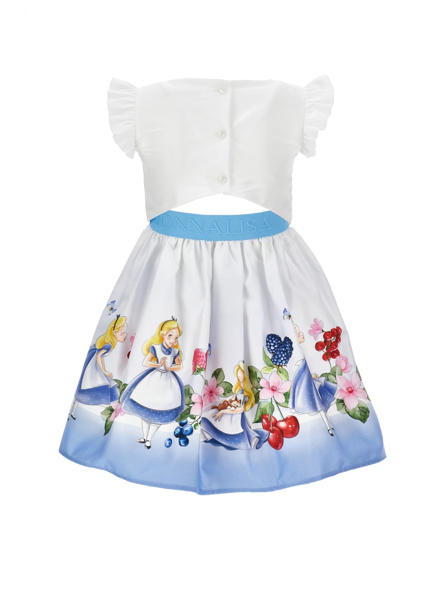 Girls | Alice And Fruit Dress | White/Sky Blue