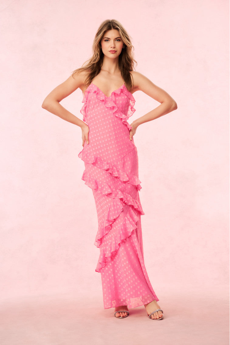 Rialto Heart Ruffle Maxi Dress | Carnation Hearts