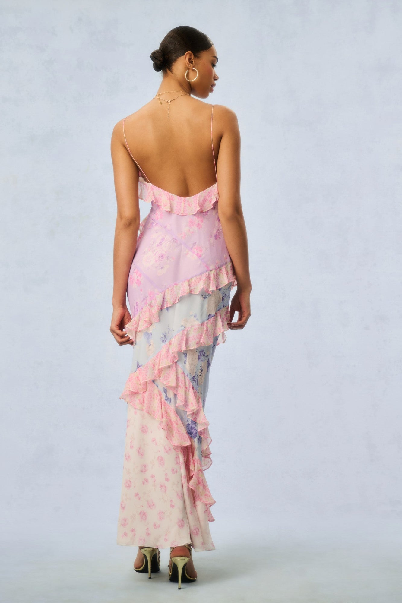 Rialto Silk Mixed Heirloom Print Dress | Blooming Paradise