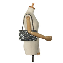 Chanel | Pre-Owned Medium Cotton Striped Double Flap | Blue