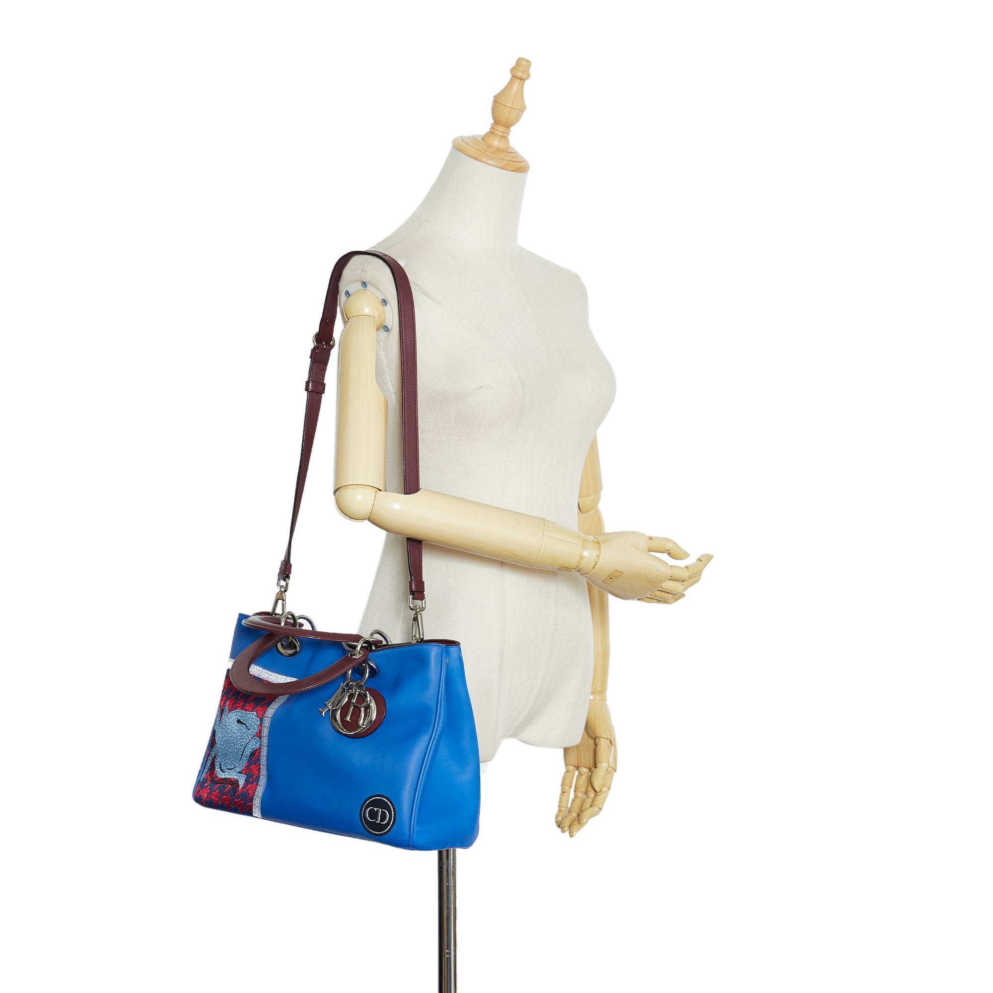 Dior Pre-Owned Medium Embroidered Diorissimo Satchel | Women | Blue