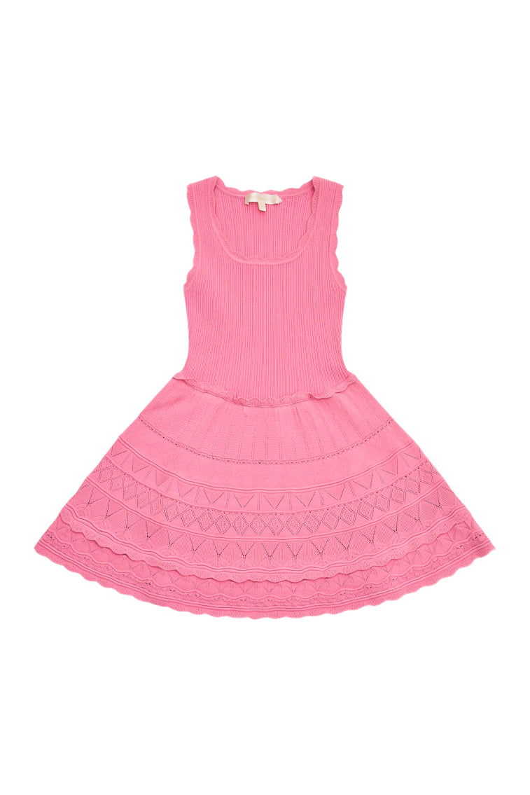Girls Ronellia Knit Mini Dress | Sunset Pink