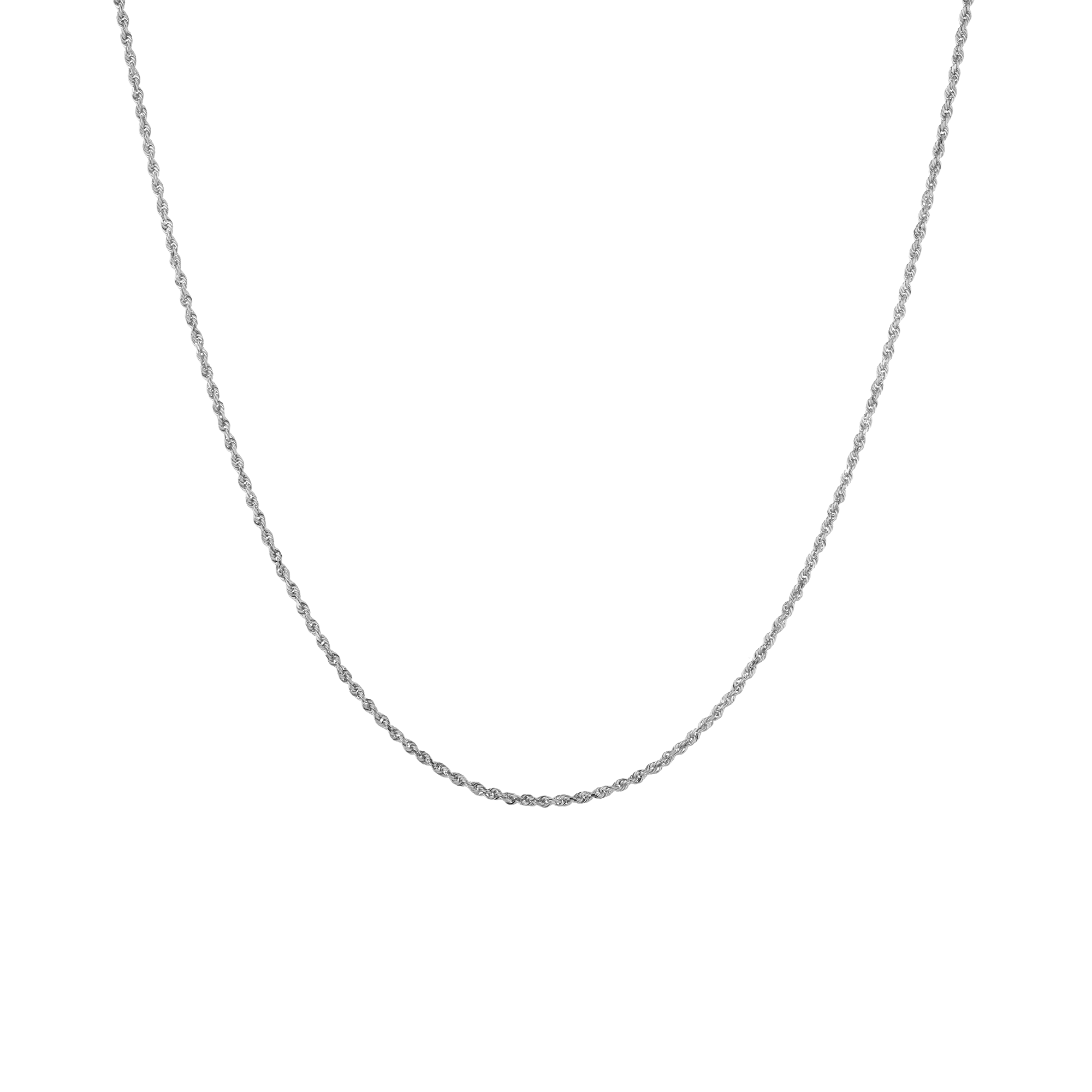 Small Rope Chain Necklace Vermeil 14k White Gold 16in 18in 20in 22in First