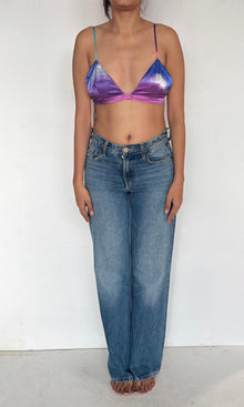 Womens | Aimee Polyester Satin Lycra Bandeau | Purple