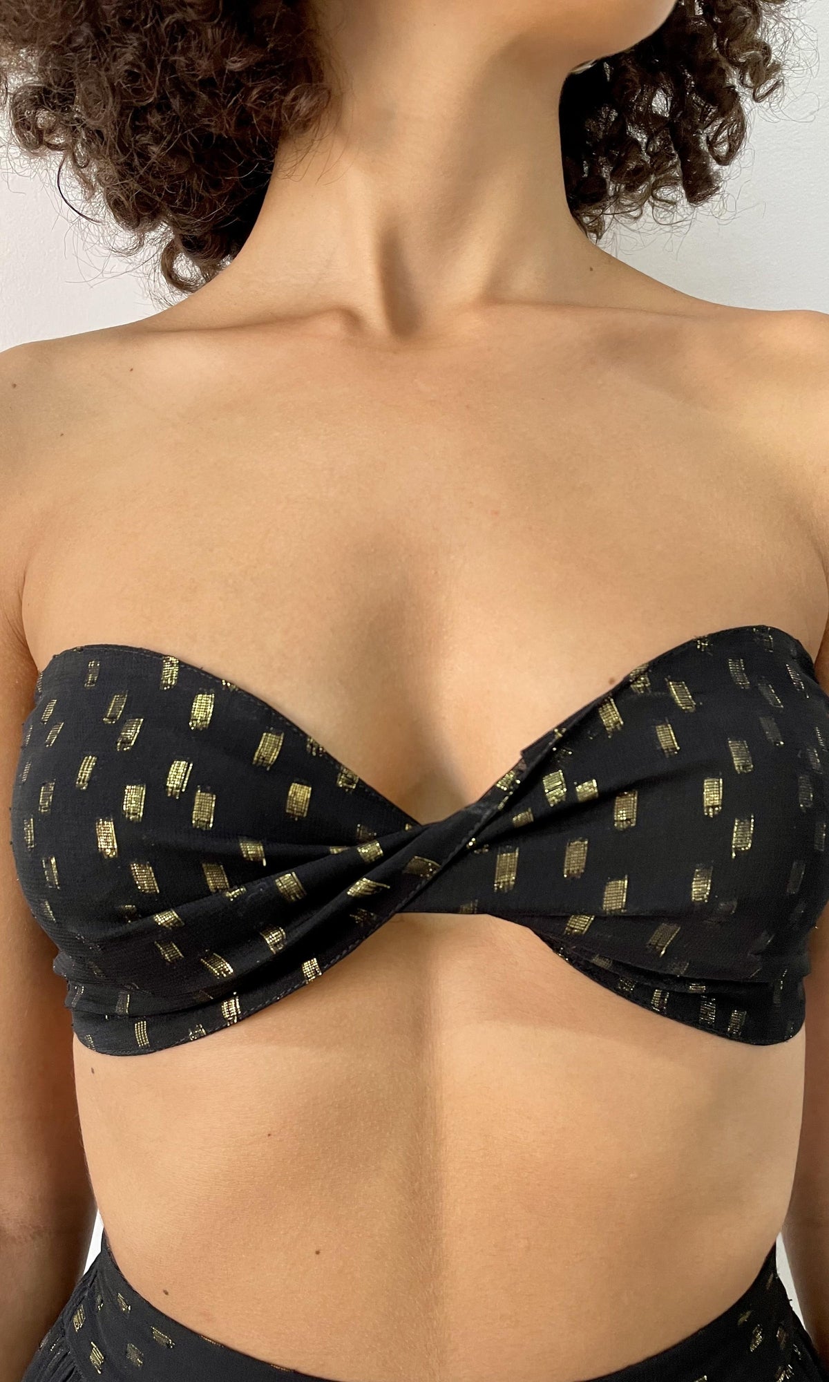 Rococo Sand | Aine Viscose Georgette Dobby Bandeau | Black