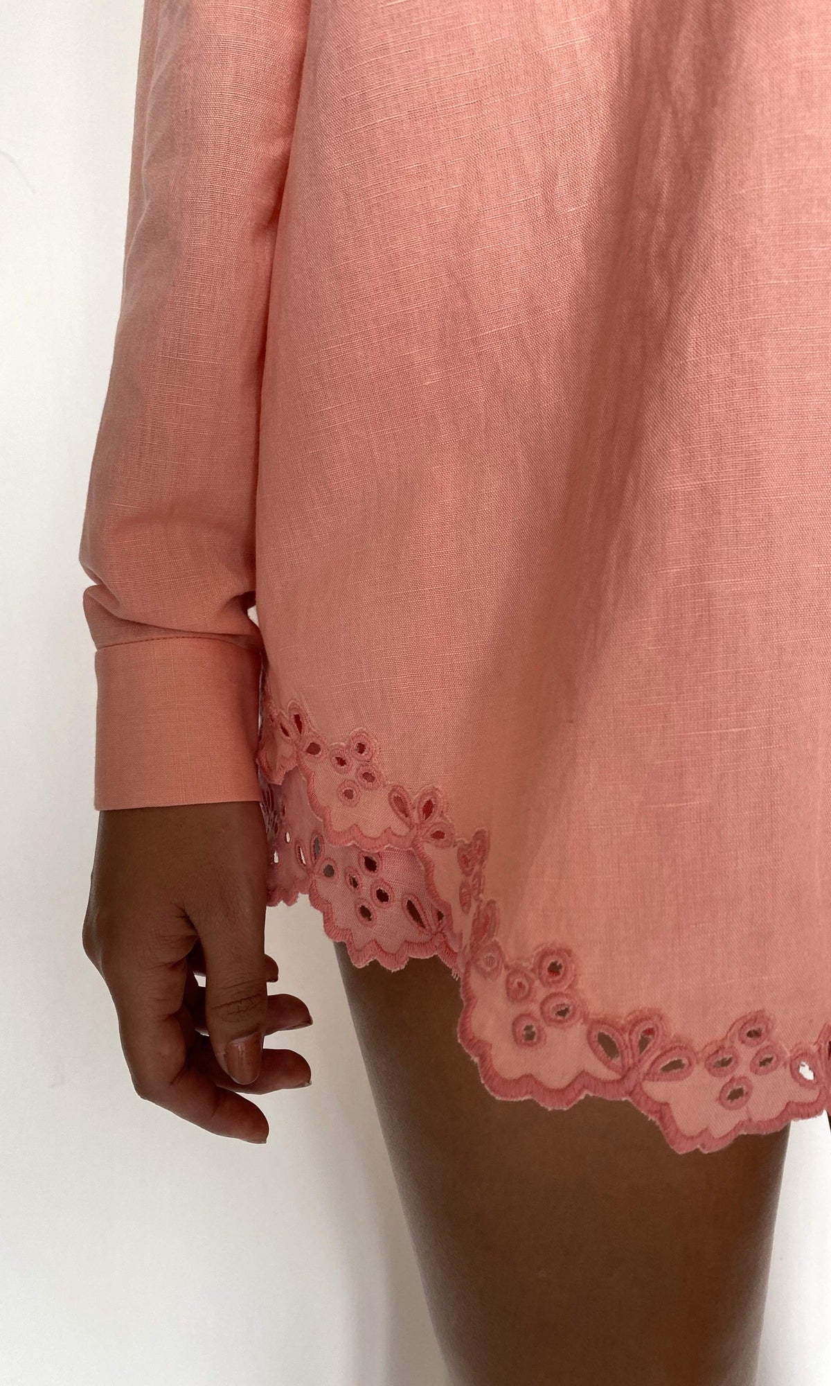 Womens | Bea Linen Cotton Oversized Shirt | Pink
