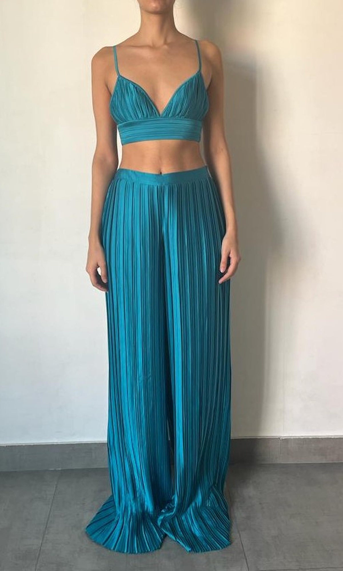 Womens | Bree Polyester Satin Bralette | Teal