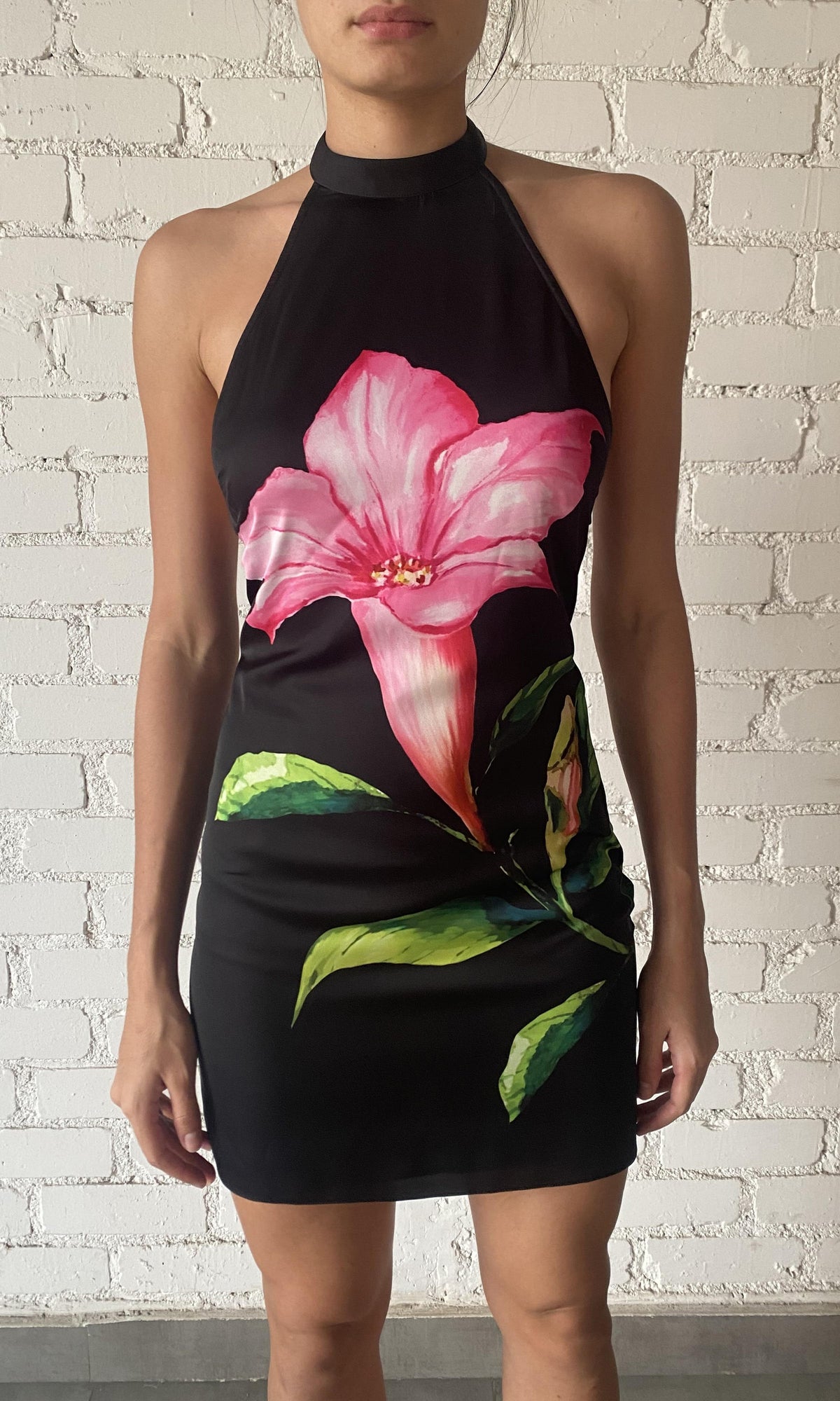 Womens | Bryn Polyester Satin Lycra Short Dress | Black