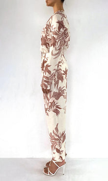 Womens | Cali Thin Linen Cotton Ankle Length Tapered Pants | Beige Brown