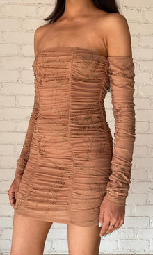 Womens | Dream Nylon-Power Mesh Short Dress | Nude