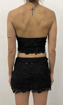 Womens | Eliza Polyester Chemical Lace Short Skirt | Black