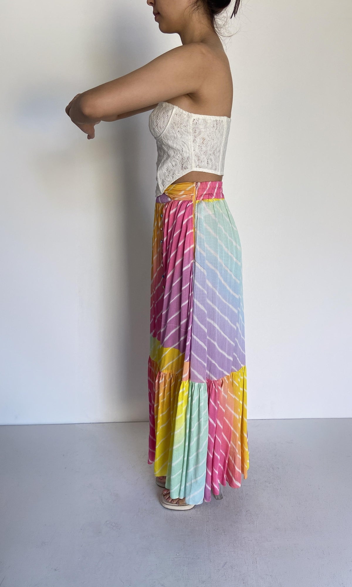 Womens | Evie Polyester Long Skirt | Multi