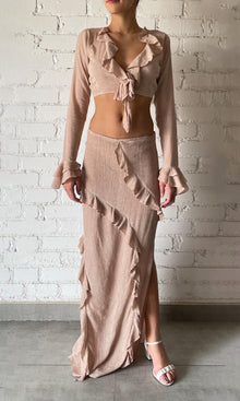 Rococo Sand | Gaia Viscose Cotton Georgtte Top | Nude