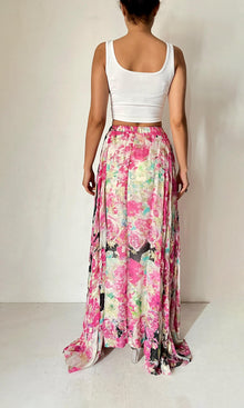 Womens | Inv Viscose Georgtte Floral Lurex Long Skirt | Multi