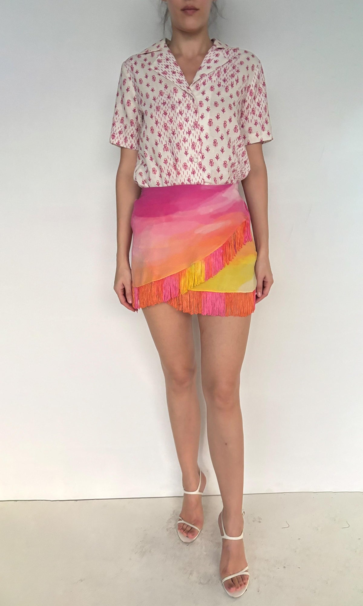 Womens | Inv Viscose Crepe Short Skirt | Multi
