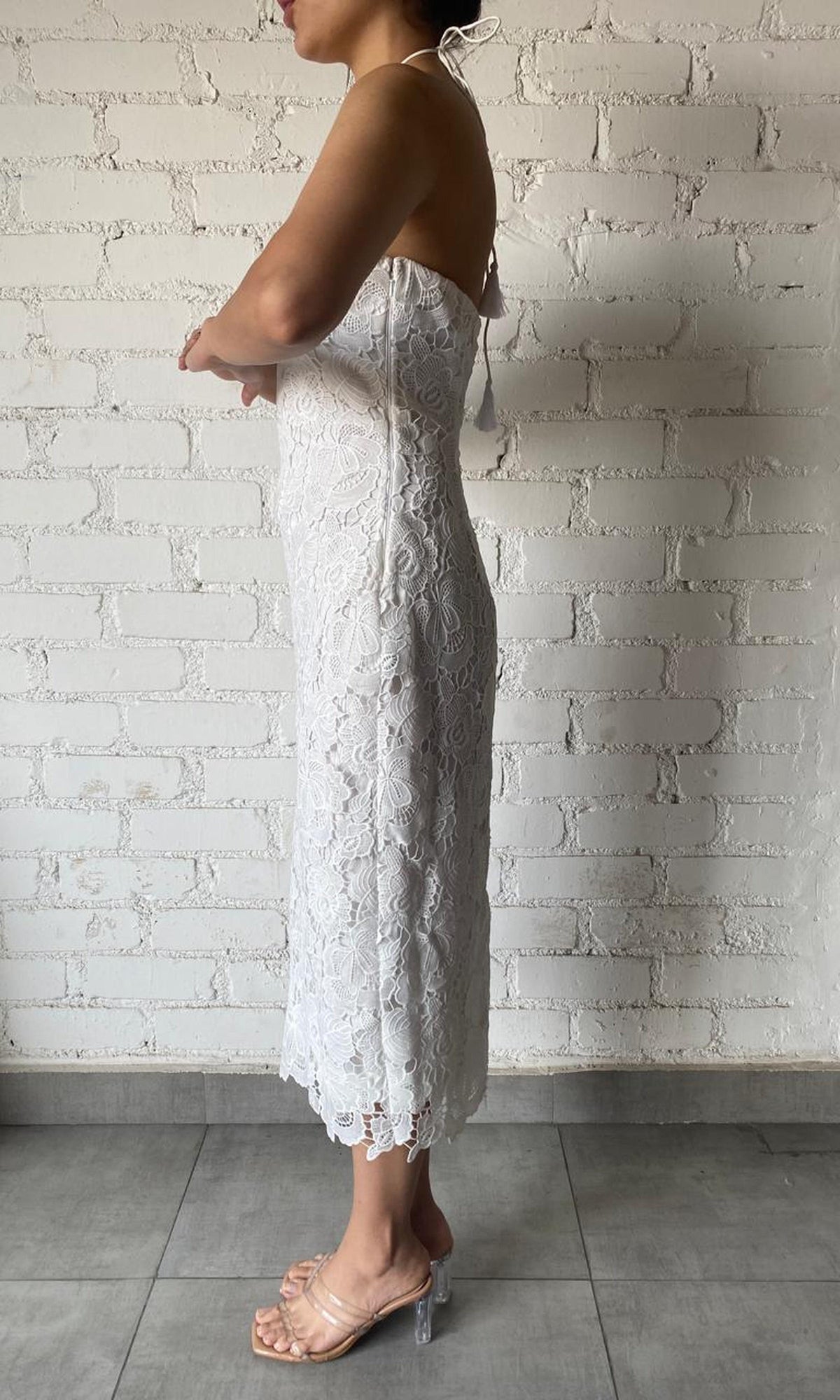 Womens | Inv Polyester Midi Dress | White