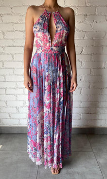 Womens | Inv Viscose Chiffon Long Dress | Blue Print