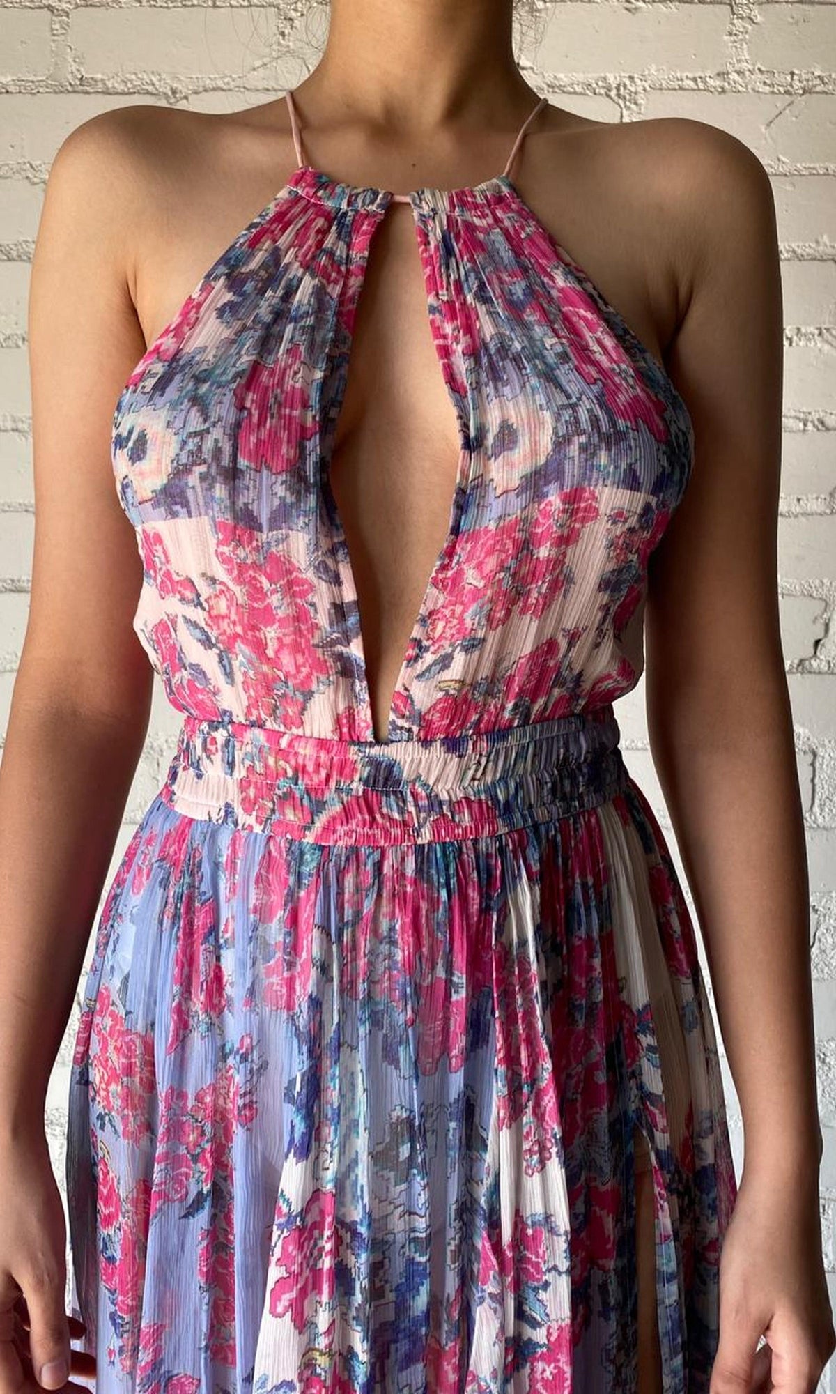 Womens | Inv Viscose Chiffon Long Dress | Blue Print