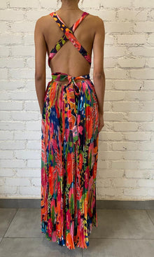 Rococo Sand | Inv Viscose Flat Chiffon Long Dress | Multi Print
