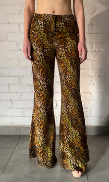 Womens | Kye Viscose Satin Pants | Black Brown Multi