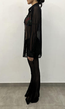Womens | Plum Polyester Pants | Black