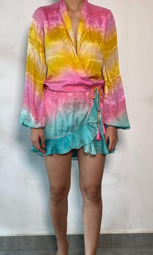 Womens | Zale Viscose Jacquard Short Dress | Multi