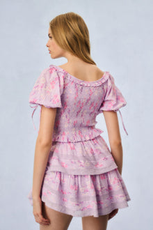 Ruffle Mini Heirloom Print Skirt | Hibiscus