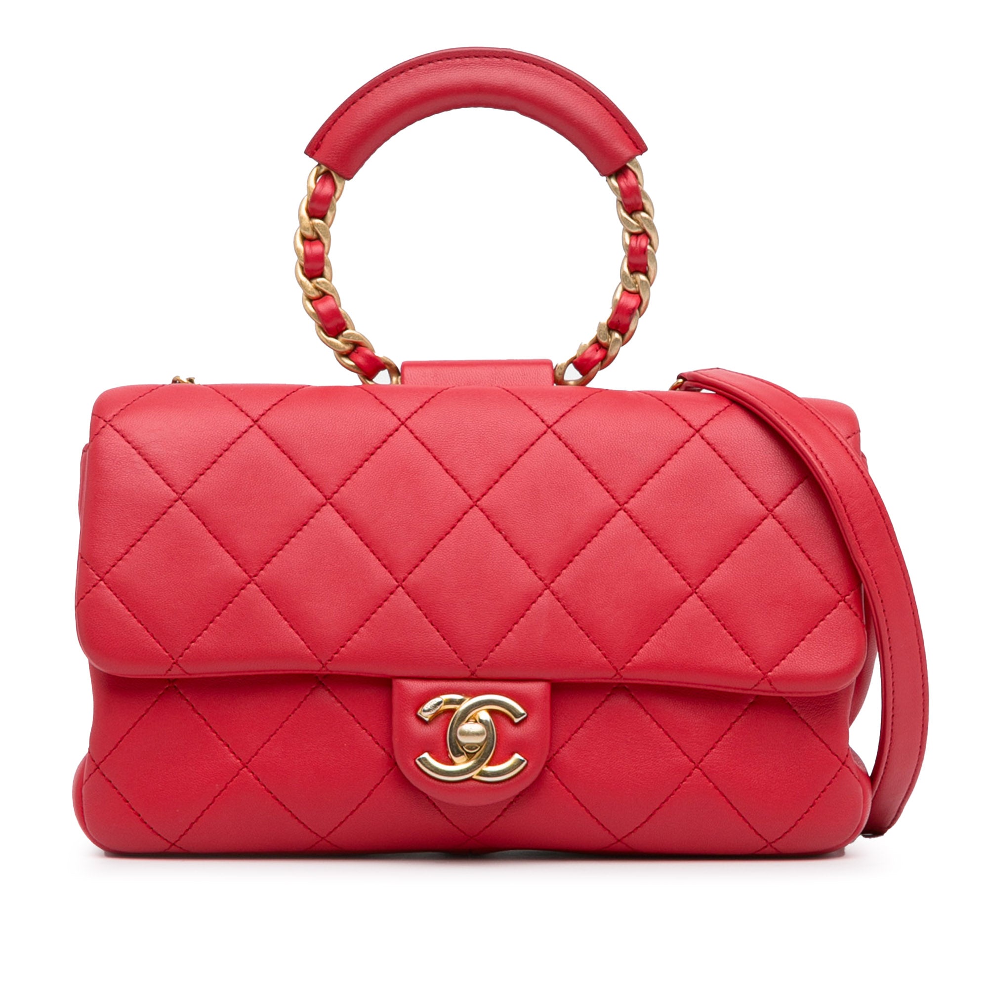 Chanel | Pre-Owned Medium Lambskin In The Loop Flap | Red