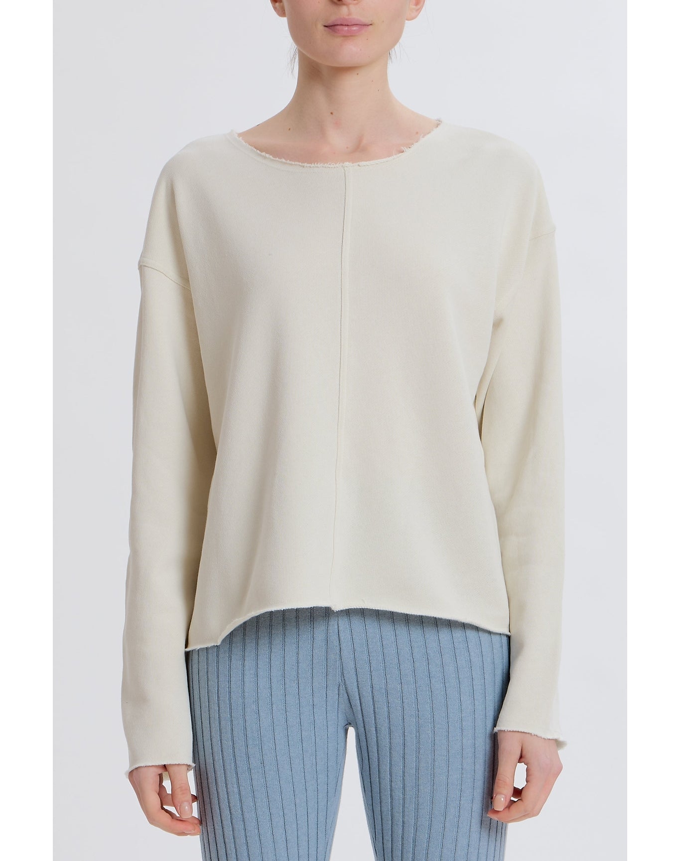 Raw Edge Sweatshirt | Ivory
