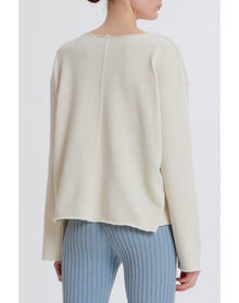 Raw Edge Sweatshirt | Ivory