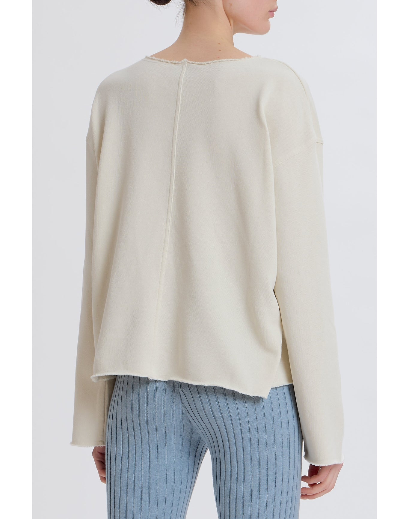 Raw Edge Sweatshirt | Ivory
