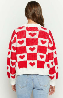 Heart Patchwork Jumper | Red