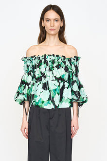 Regina Top | Mint Shadow Flower