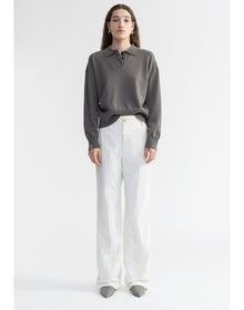 Regina | Pure Merino Wool Polo Sweater | Storm