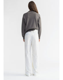 Regina | Pure Merino Wool Polo Sweater | Storm